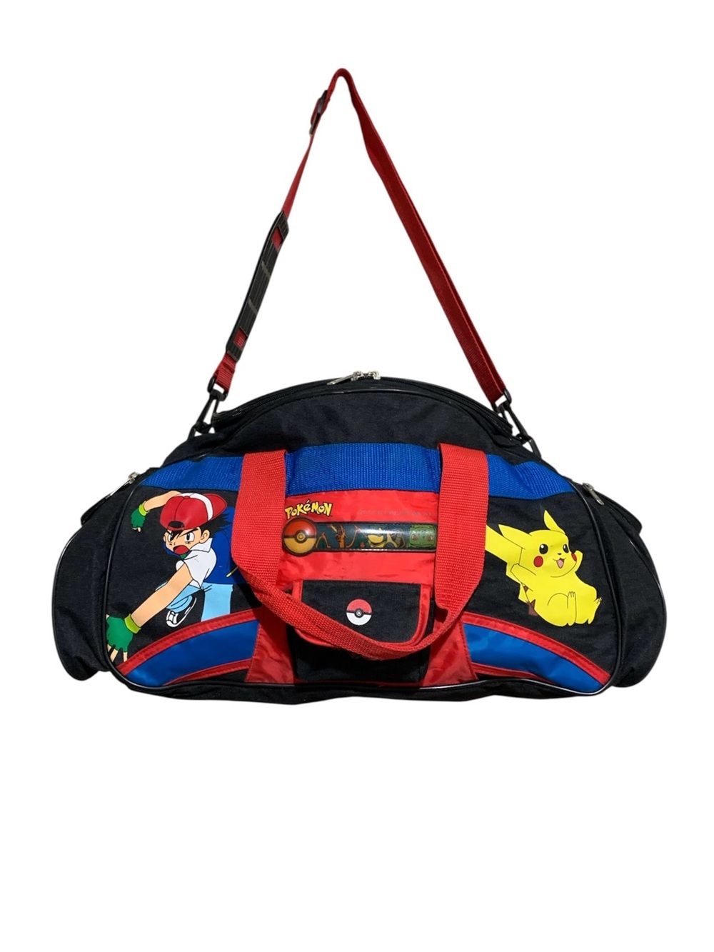 Vintage 1999 Nintendo Pokémon Duffel Travel Bag Pikachu & Ash Ketchum